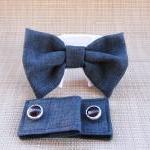 Cuffs And Bow Tie : Dark Linen Gray Combo Dog..