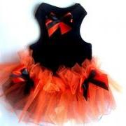 Black and Orange Halloween Pet Photo Prop Fancy Cute Dog Dress TUTU