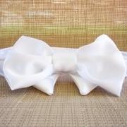Dog Wedding Bow Tie Winter Ice White all sizes