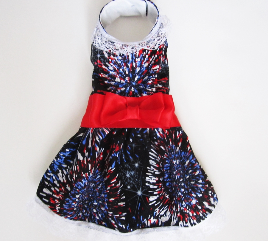 Dog Clothes Dresses Dress Fireworks Crystal Designs Fourth Of July